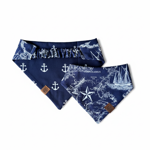 Nautical Dog Bandanas - White Background
