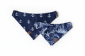 Navy Nautical Dog Bandanas - White Background