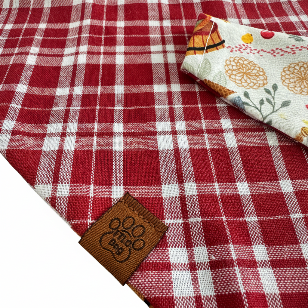 Plaid Bandana White Background