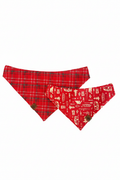 Red Dog Bandanas on White Background Portrait